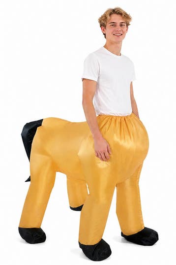 KIMU® Opblaas Kostuum Centaur Opblaasbaar Pak Centaurpak Mas, Ophalen of Verzenden, Nieuw