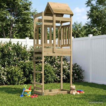 vidaXL Speeltoren Bruin Massief Geïmpregneerd Hout, Kinderen en Baby's, Speelgoed | Buiten | Speeltoestellen, Verzenden, Nieuw
