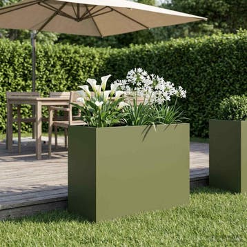 vidaXL Plantenbak Olijfgroen 60 x 30 x 40 cm Koudgewalst, Verzenden, Nieuw