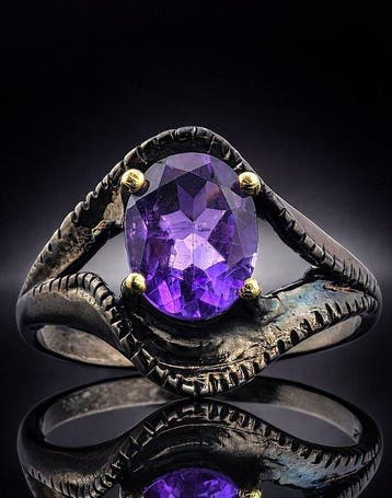 Amethist - Zilver - Ring - Mystic Spark