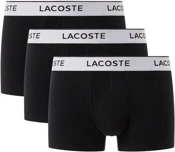 2dekans | Lacoste 3-Pack Trunks Heren Boxershorts - Zwart -, Ophalen of Verzenden
