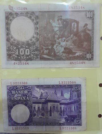 Spanje. - 8 banknotes - various dates (Zonder minimumprijs), Postzegels en Munten