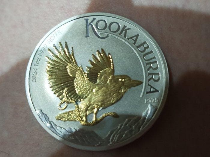 Australië. 1 Dollar 2024 , Kookaburra Gilged, 1 Oz .999, Timbres & Monnaies, Monnaies | Europe | Monnaies non-euro