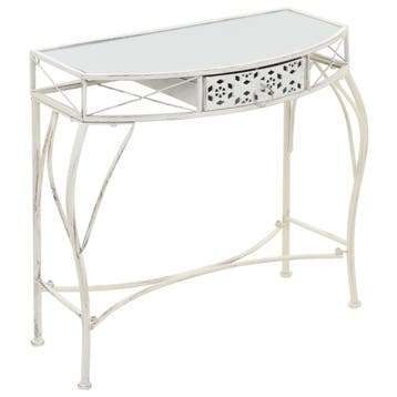 vidaXL Bijzettafel Franse stijl 82x39x76 cm metaal wit, Huis en Inrichting, Tafels | Bijzettafels, Verzenden, Nieuw