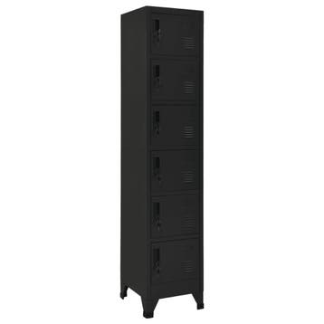 vidaXL Lockerkast 38x40x180 cm staal zwart, Verzenden, Nieuw