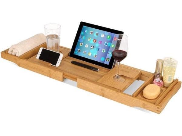 Veiling - iBella Living bad tafel bamboe, Huis en Inrichting, Badkamer | Badkamermeubels