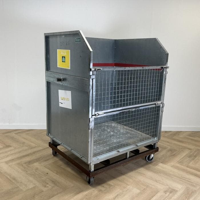 verrijdbare metalen gaascontainer met 3 dichte wanden, Articles professionnels, Aménagement de Bureau & Magasin | Entrepôt, Rayonnage & Stockage