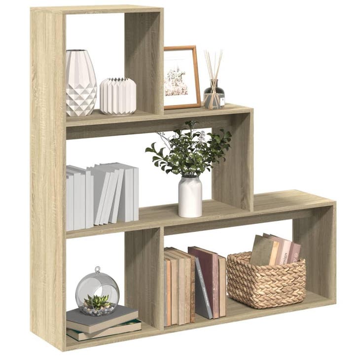vidaXL Kamerscherm / boekenkast 123x29x123 cm hout sonoma, Maison & Meubles, Armoires | Bibliothèques, Envoi
