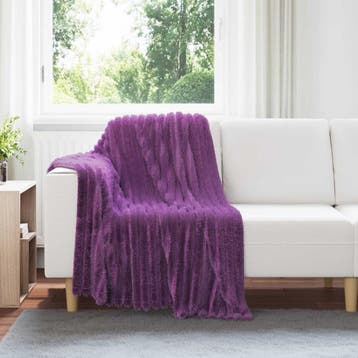 vidaXL plaid Paars 150 x 130 cm 0.51 kg Fleece, Maison & Meubles, Verzenden