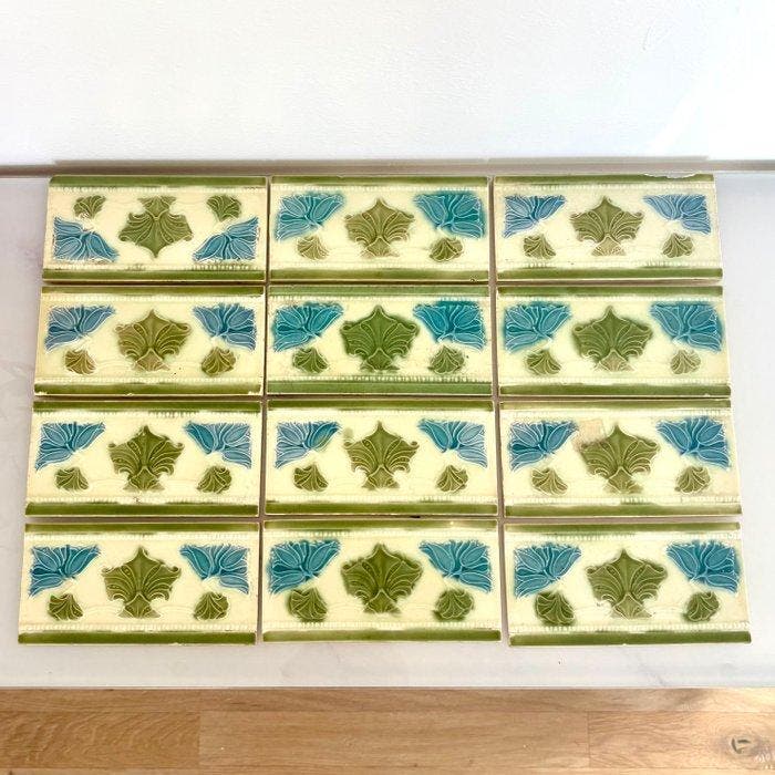 Art Nouveau Tegel - Alfred Meakin - Art Nouveau - 1890-1897, Antiek en Kunst, Antiek | Glaswerk en Kristal