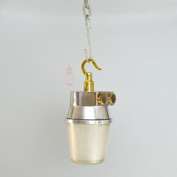Wandlamp - Messing, Glas - Industrieel kooi-lamp