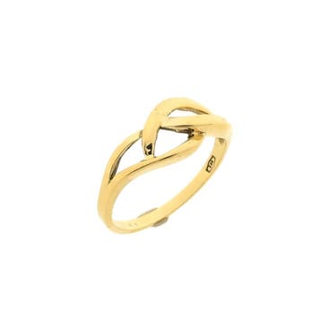 Gouden fantasiering, Handtassen en Accessoires, Ringen, Gebruikt, Ophalen of Verzenden, 17 tot 18, Dame