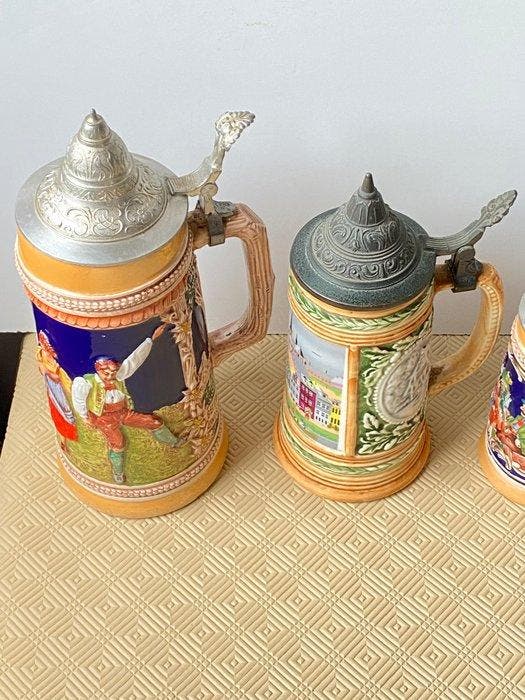 Chope de bière (4) - Céramique émaillée, Antiquités & Art, Antiquités | Jouets