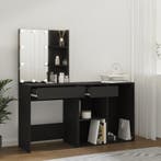 vidaXL Kaptafel met kastje LED bewerkt hout zwart, Huis en Inrichting, Verzenden, Nieuw