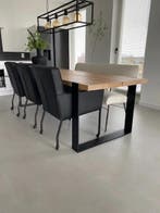 Set van 3 leren eetkamerstoelen en een leren eetkamerbank -, Ophalen of Verzenden, Nieuw, Eén