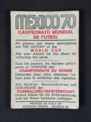 1970 Panini Mexico 70 World Cup, - England: Tommy Wright - 1