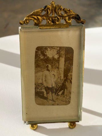 Vitrinelijst - Antieke fotolijst Belle Époque Carte de, Antiquités & Art