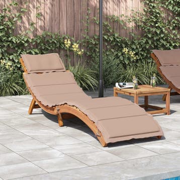 vidaXL Ligbed Massief Acacia Hout Taupe, Tuin en Terras, Verzenden, Nieuw