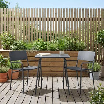 vidaXL Tuinstoelen 2 st Antraciet Staal, Verzenden, Nieuw