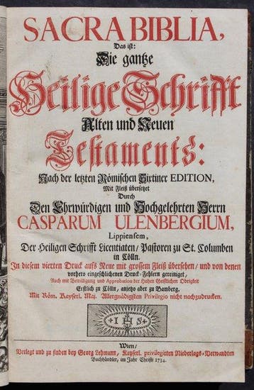 Sacra Biblia Das Ist: Die Gantze Heilige Schrifft Alten und