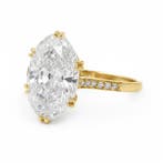 Ring - 14 karaat Geel goud - 4.12ct. tw. Diamant (Lab-grown), Nieuw