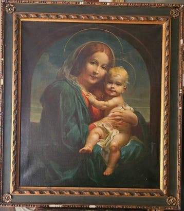 Mattia Traverso (1885-1956) - Madonna con Bambino, Antiek en Kunst, Kunst | Schilderijen | Klassiek