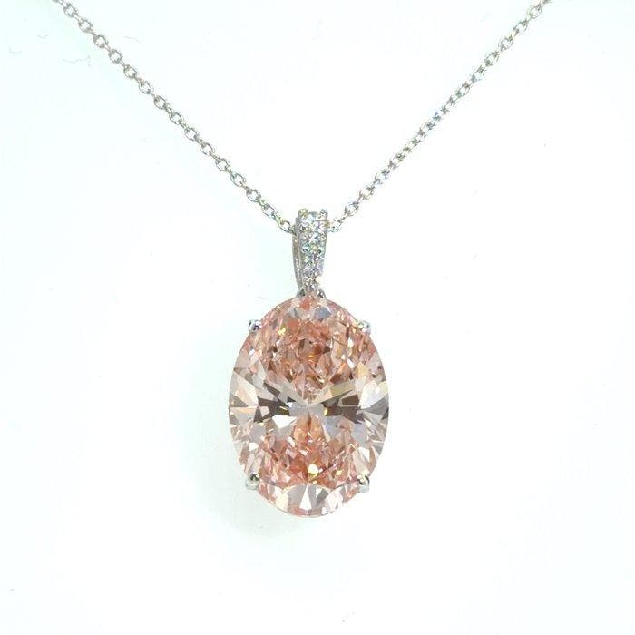 Collier - 14 carats Or blanc - 8.05ct. tw. Rose Diamant, Bijoux, Sacs & Beauté, Colliers
