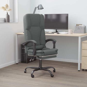 vidaXL Massage Relaxfauteuil voor op kantoor donkergrijs, Verzenden