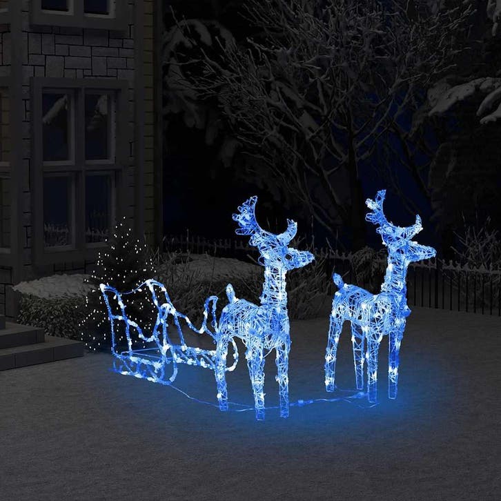 vidaXL Kerstversiering rendieren en slee 160 LEDs 130 cm, Divers, Noël, Envoi