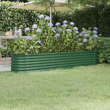 vidaXL Plantenbak 224x40x36 cm gegalvaniseerd staal groen, Tuin en Terras, Verzenden, Nieuw