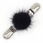 Fako Bijoux - Vestsluiting - Vestclip - Bontje - Zwart, Verzenden