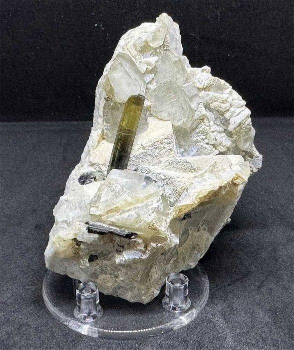 Elbaite Cristal sur matrice - Hauteur : 6.8 cm - Largeur : 5, Collections, Minéraux & Fossiles