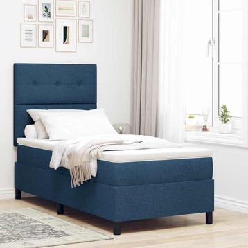 vidaXL Boxspring bed met matras met hoofdeinde Blauw 80 x, Verzenden, Nieuw