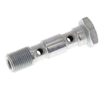 Boulon Banjo 2 voies en acier zingué avec filetage mâle, Verzenden