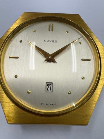 Tafelklok, Bureauklok - Luxor - Brons - 1960-1970, Antiek en Kunst