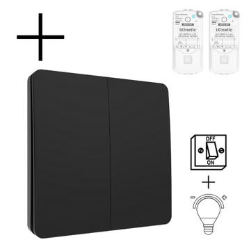 Slimme Draadloze Wandschakelaar | Zwart | RF 433Mhz | 2 knop, Verzenden
