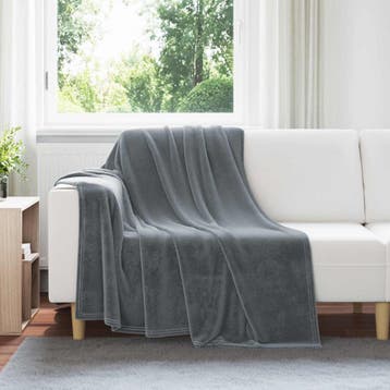 vidaXL plaid Donkergrijs 150 x 200 cm 0.78 kg Fleece, Verzenden