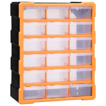 vidaXL Organiser met 18 medium lades 38x16x47 cm, Verzenden, Nieuw