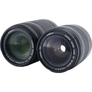 Canon EF 28-80mm F3.5-5.6 V USM + EF-S 55-250mm F4-5.6 IS II, Nieuw