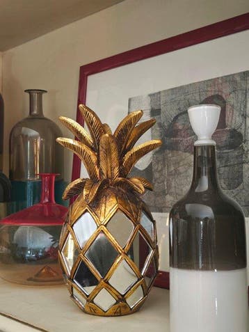 Decoratief ornament - Gouden Ananas Spiegel, Nieuw