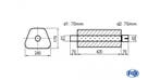 FOX Uni-geluiddemper trapezium met mof - verwerking 711 245x, Verzenden