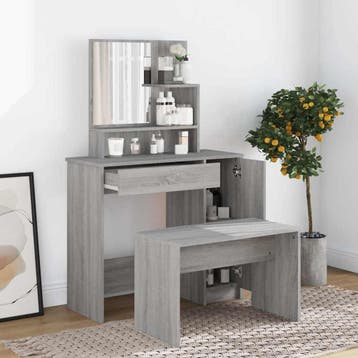 vidaXL Kaptafelset 86,5x35x136 cm grijs sonoma, Verzenden, Nieuw
