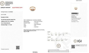 Zonder minimumprijs - Ring - 18 karaat Roségoud - 1.01ct., Nieuw