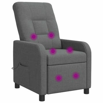 vidaXL Massage Relaxstoel Donkergrijs Stof, Maison & Meubles, Fauteuils, Verzenden