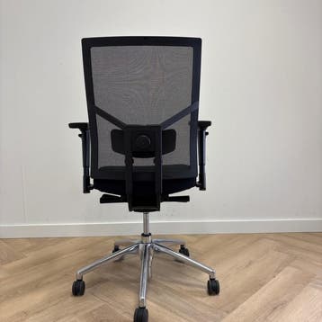 ergonomische bureaustoel + lendesteun, zwart - chroom, Ergonomisch, Gebruikt, Zwart, Bureaustoel