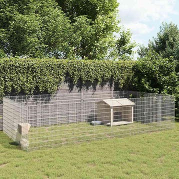 vidaXL Dierenverblijf 24 panelen 54x100 cm gegalvaniseerd, Dieren en Toebehoren, Verzenden, Nieuw