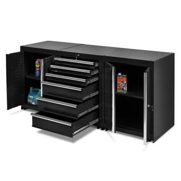 Datona Werkplaatskasten set PRO XL - Zwart - Datona, Ophalen of Verzenden, Nieuw