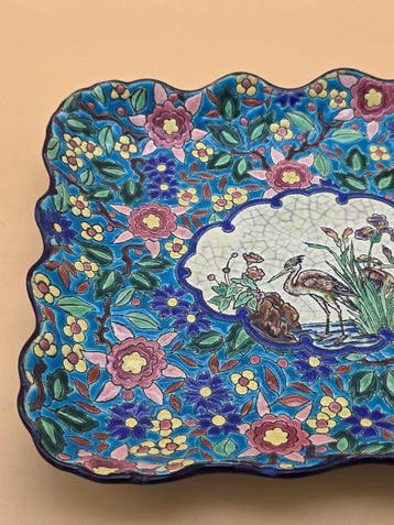 emaux de longwy - Plat - Faïence, Antiquités & Art, Antiquités | Verre & Cristal