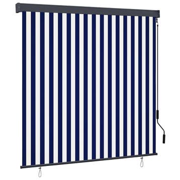 vidaXL Rolgordijn Blauw en Wit 180 x 250 cm Stof en, Verzenden