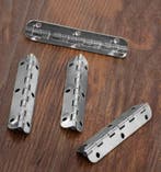 Set van 10 lange scharniertjes, (6,5 cm lang, zilver, max 9, Verzenden, Nieuw